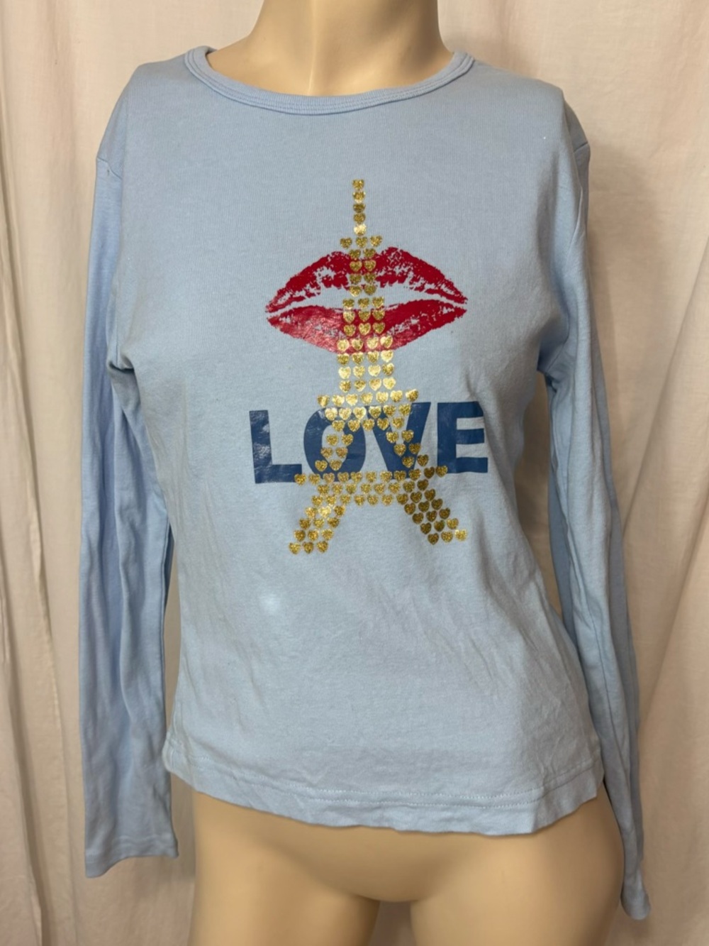 No Boundaries women’s medium long sleeve blue top Y2K 2000s vintage